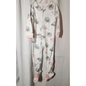 Carter's Big Girls Footed Microfleece PJs Sheep Sleeper Pajamas  Pink Size 5T‎